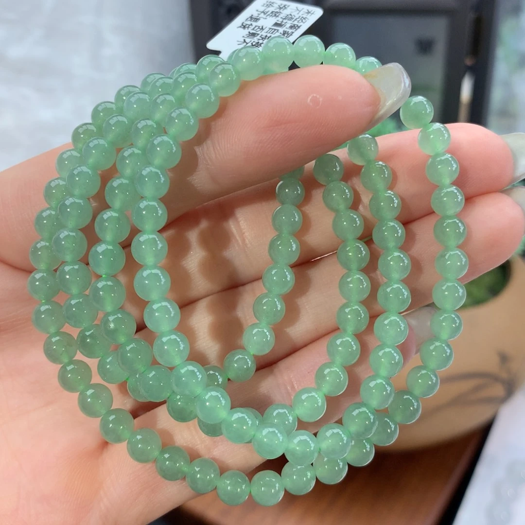 翡翠手链未镶嵌冰胶浓晴绿项链卡5.2