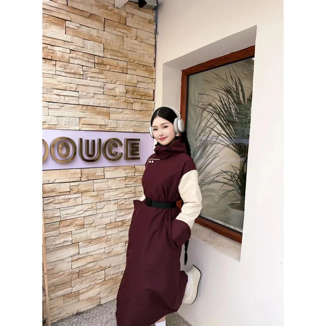 【蒙古丽人】【民族服饰】 蒙式加棉加厚传统长袍