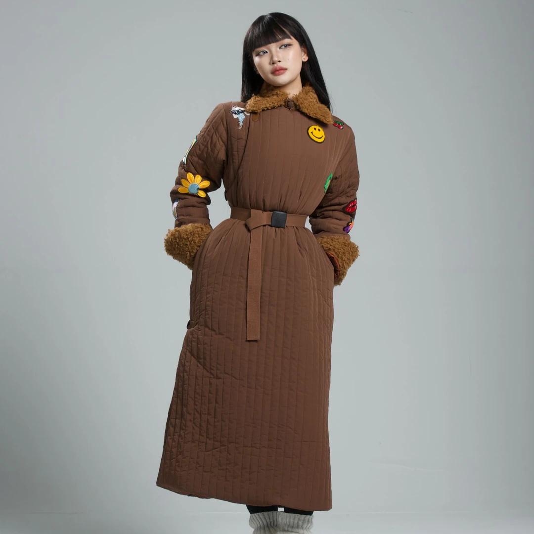 【蒙古丽人】【民族服饰 】 MC018蒙式加棉加厚传统刺绣长袍设计师