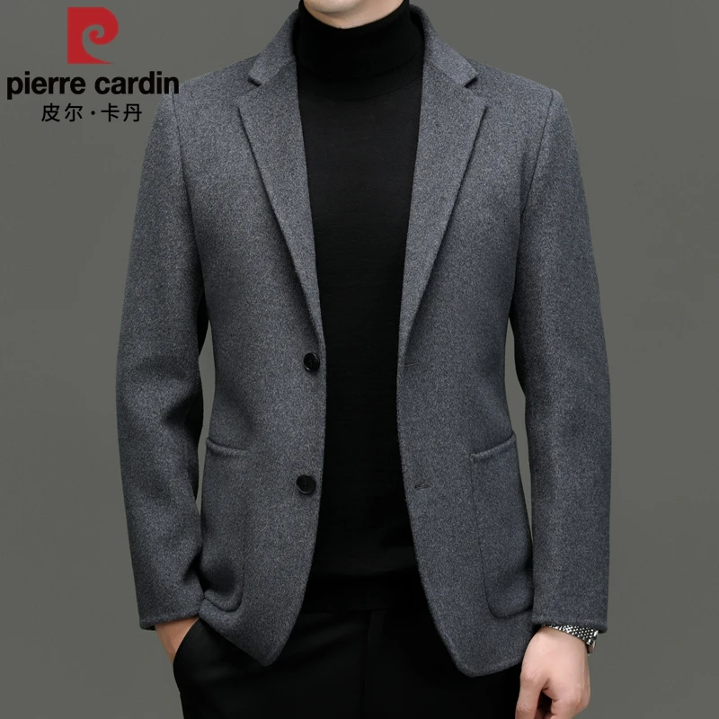 【羊毛大衣+羽绒可拆内胆】皮尔卡丹西装呢子外套加厚加毛呢西服