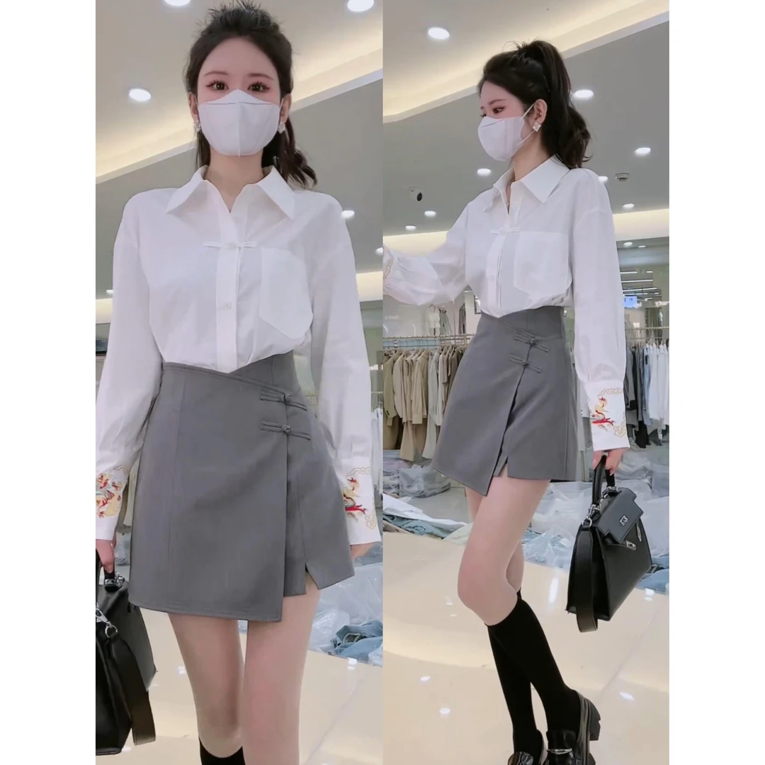 显瘦气质衬衣长袖2024春季新款【四季青小封家轻奢】重工刺绣衬衫女