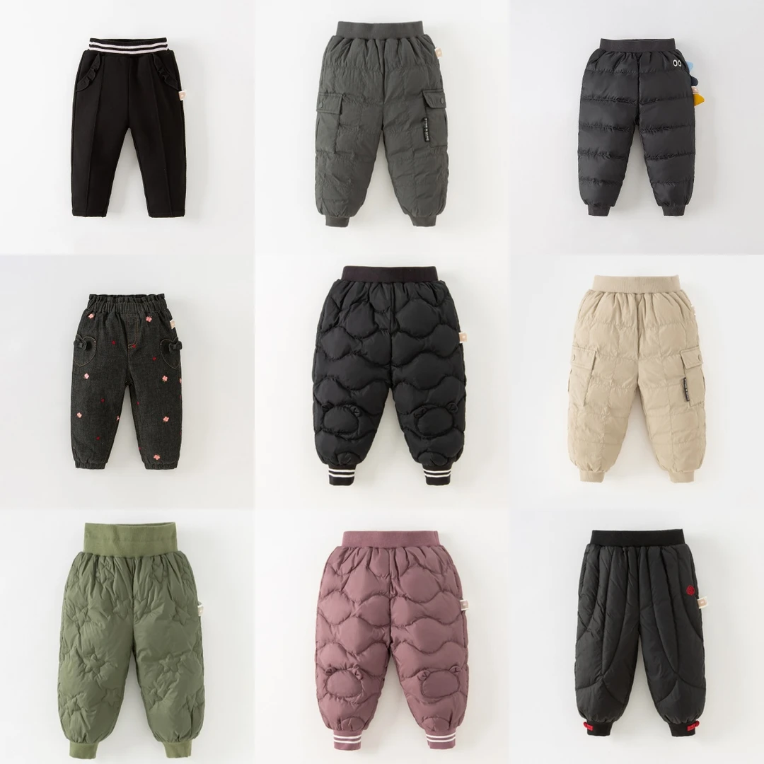 【反季清仓】戴维贝拉童装儿童羽绒裤冬装男童裤子宝宝保暖卡通长裤