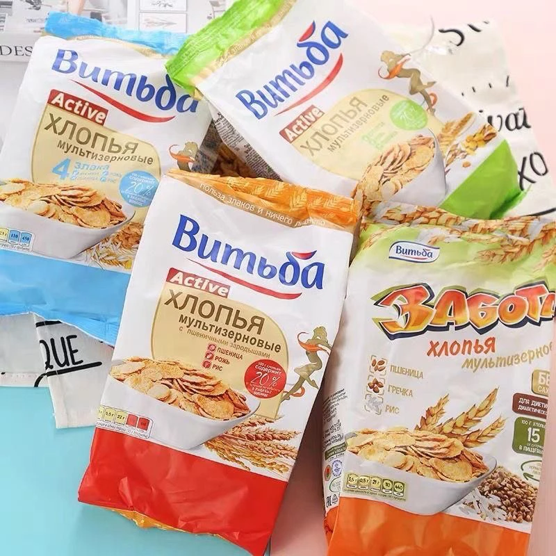 俄罗斯维奇卡麦片谷物混合麦片饱腹代餐即食麦片橙色无蔗糖