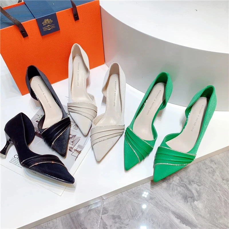 缘缘侧空细高跟尖头气质女鞋281 15