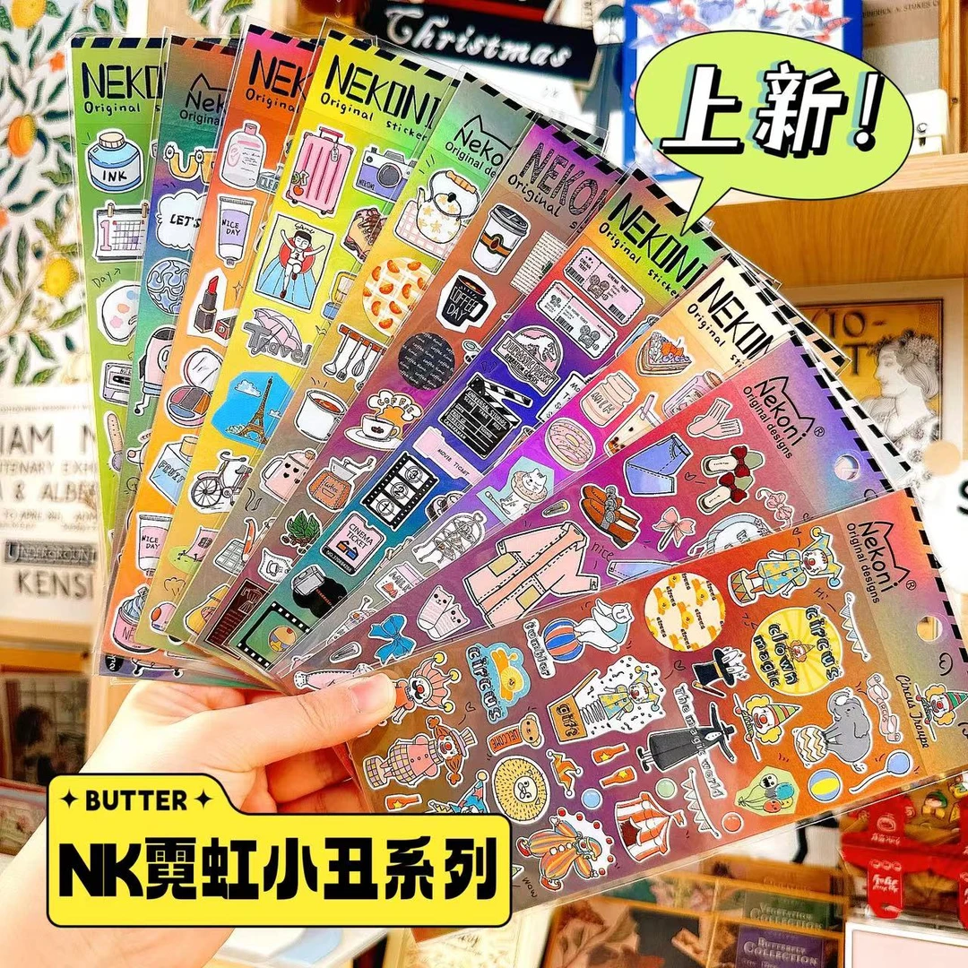 【玛丽推荐】韩国进口趣味手账贴纸-霓虹小丑