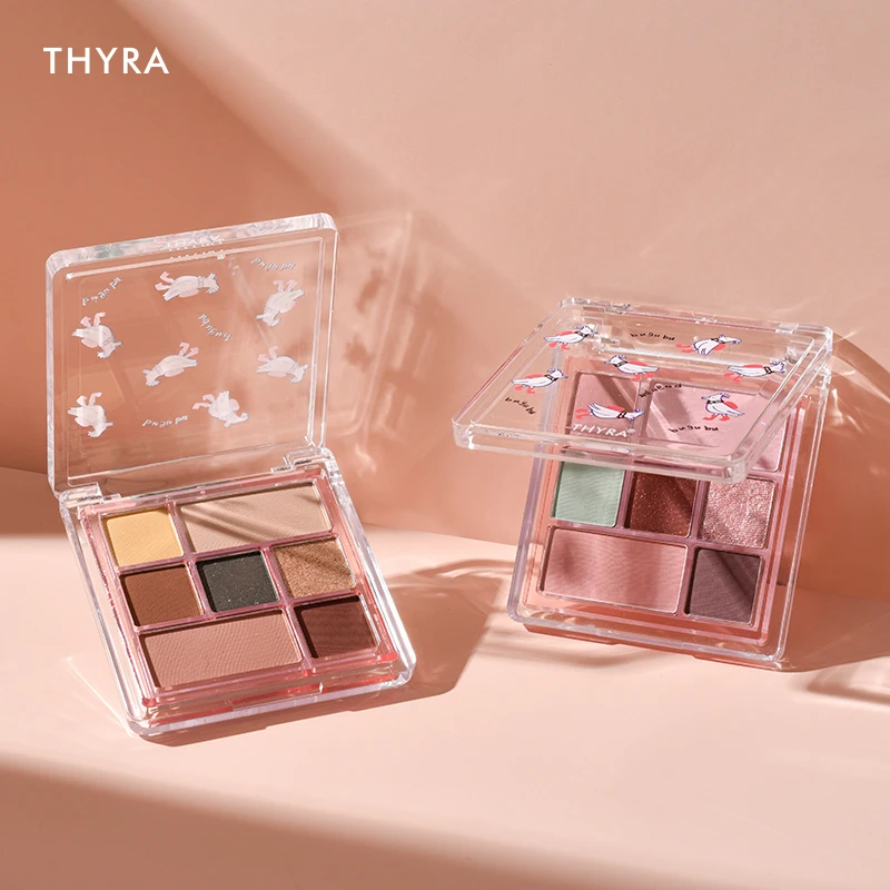 夏日交响曲~Thyra昙雅童趣7色眼影盘大地哑光珠光纯欲风绿色玩妆