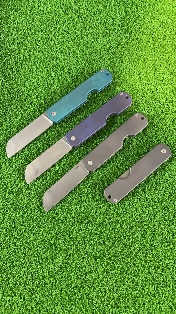 s90v粉末钢铅笔刀，钛合金手柄，总长170mm刃长68mm厚度2.1mm