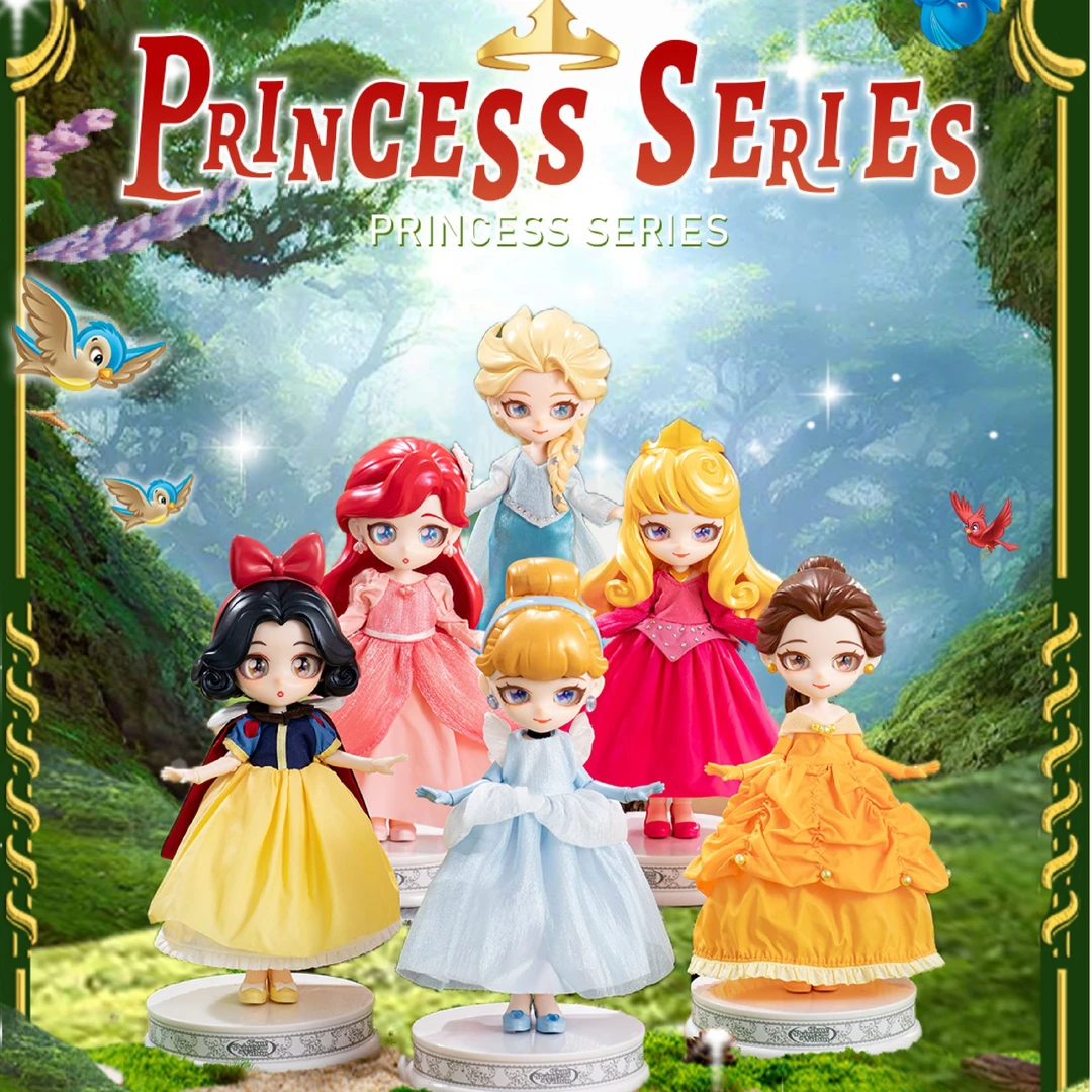 Disney/迪士尼正版【六位公主】拉筋体可动人偶白雪贝儿艾莎