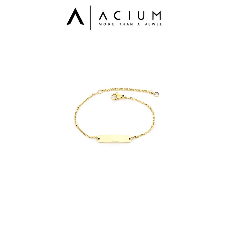 钛钢手链 ACIUM阿仕慕金色316L钢男女同款手链欧美时尚