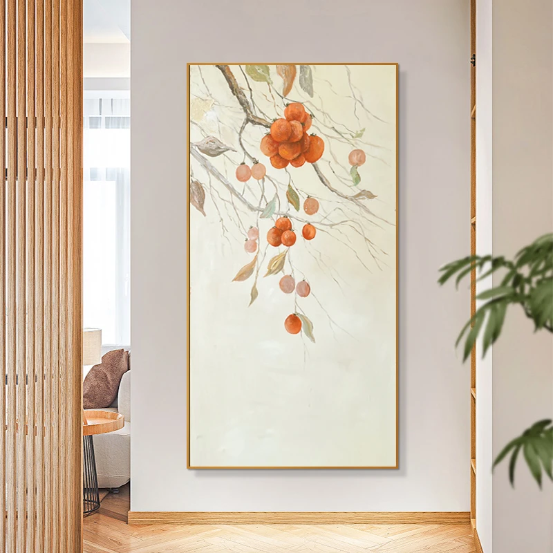 【柿柿顺心】手绘油画现代简约玄关走廊尽头挂画轻奢抽象装饰画