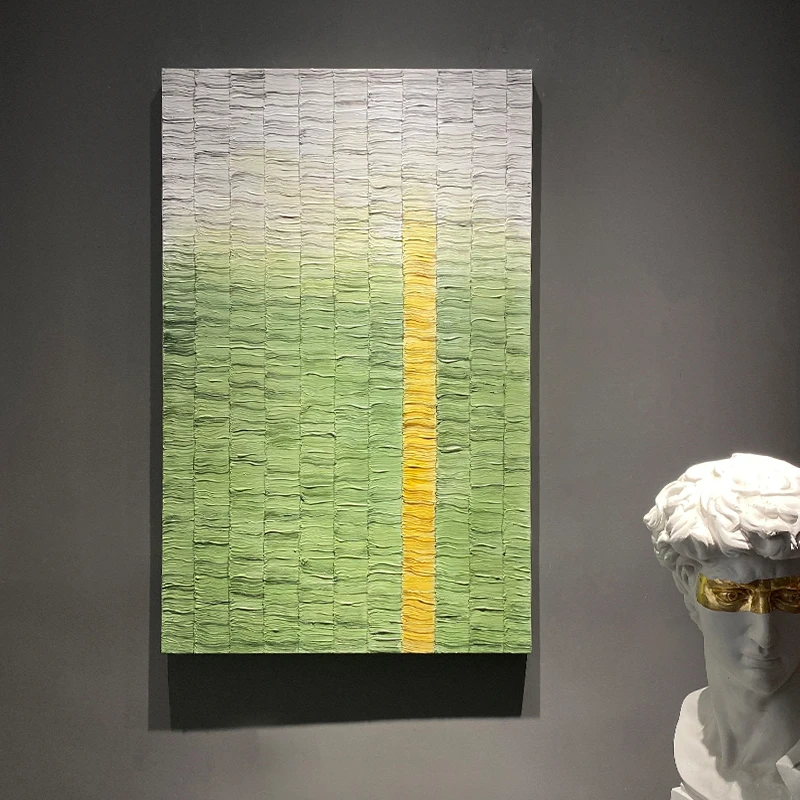 【春光】手绘油画客厅沙发背景画玄关抽象立体装饰画侘寂风挂画