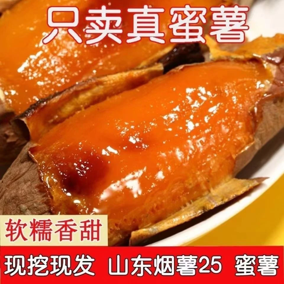山东烟薯25蜜薯软糯香甜红心流油地瓜新鲜农家沙地种植山芋烤番薯