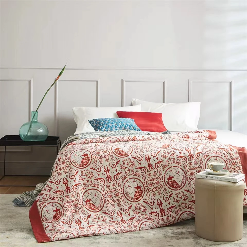 雅赞2024新款标准单人加大冬被双层可机洗水洗温暖舒适印花AB双面