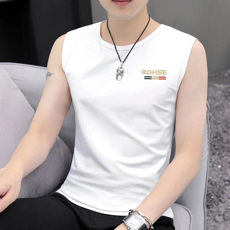 2025新款男士背心无袖t恤夏季薄款篮球健身运动宽肩男含棉汗衫潮