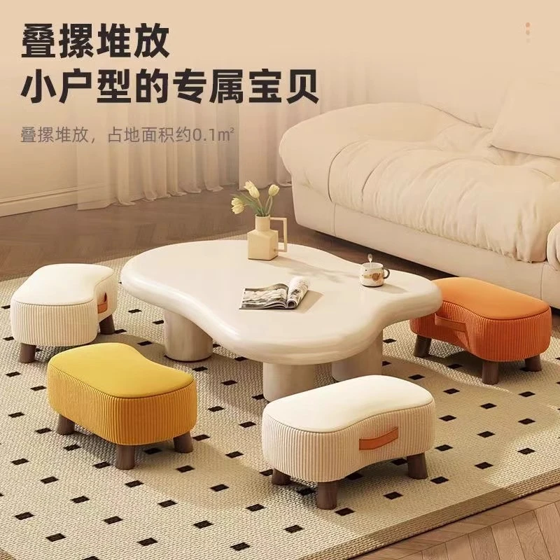 实木肥皂凳小凳子换鞋凳客厅沙发脚凳小矮凳软包小椅子家用小板凳