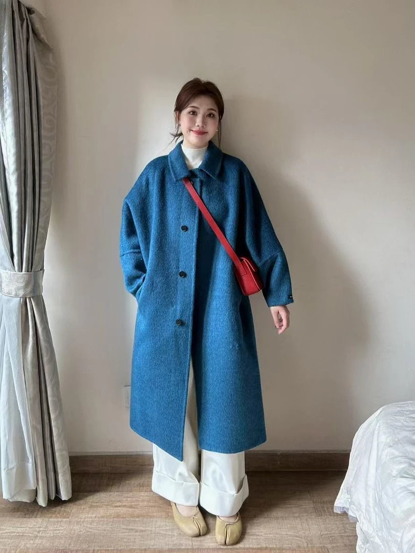 2024冬季时尚高级感高质量中长款毛呢外套