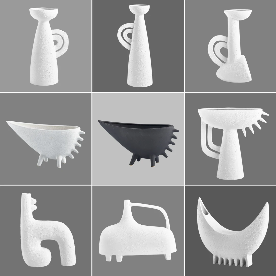 侘寂陶瓷花器摆件民宿家居简约别墅客厅高级感装饰品书房样板房