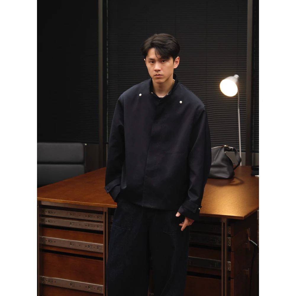 【XUMA】 秋季150g“人间贵公子”欧美简约可翻折领复古宽松外套夹克