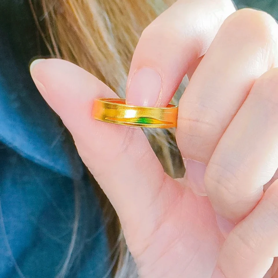 Chow Tai Seng/周大生足金戒指国家宝藏千里江山情侣对戒克重活口