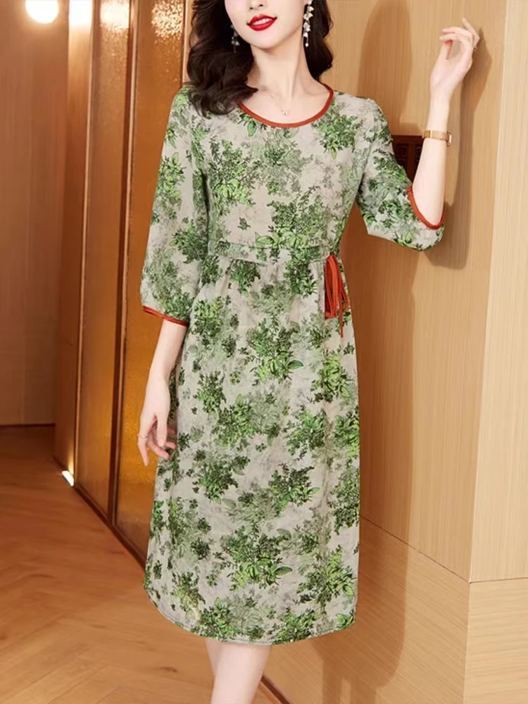 39女夏气质高端时尚洋气高贵女士连衣裙