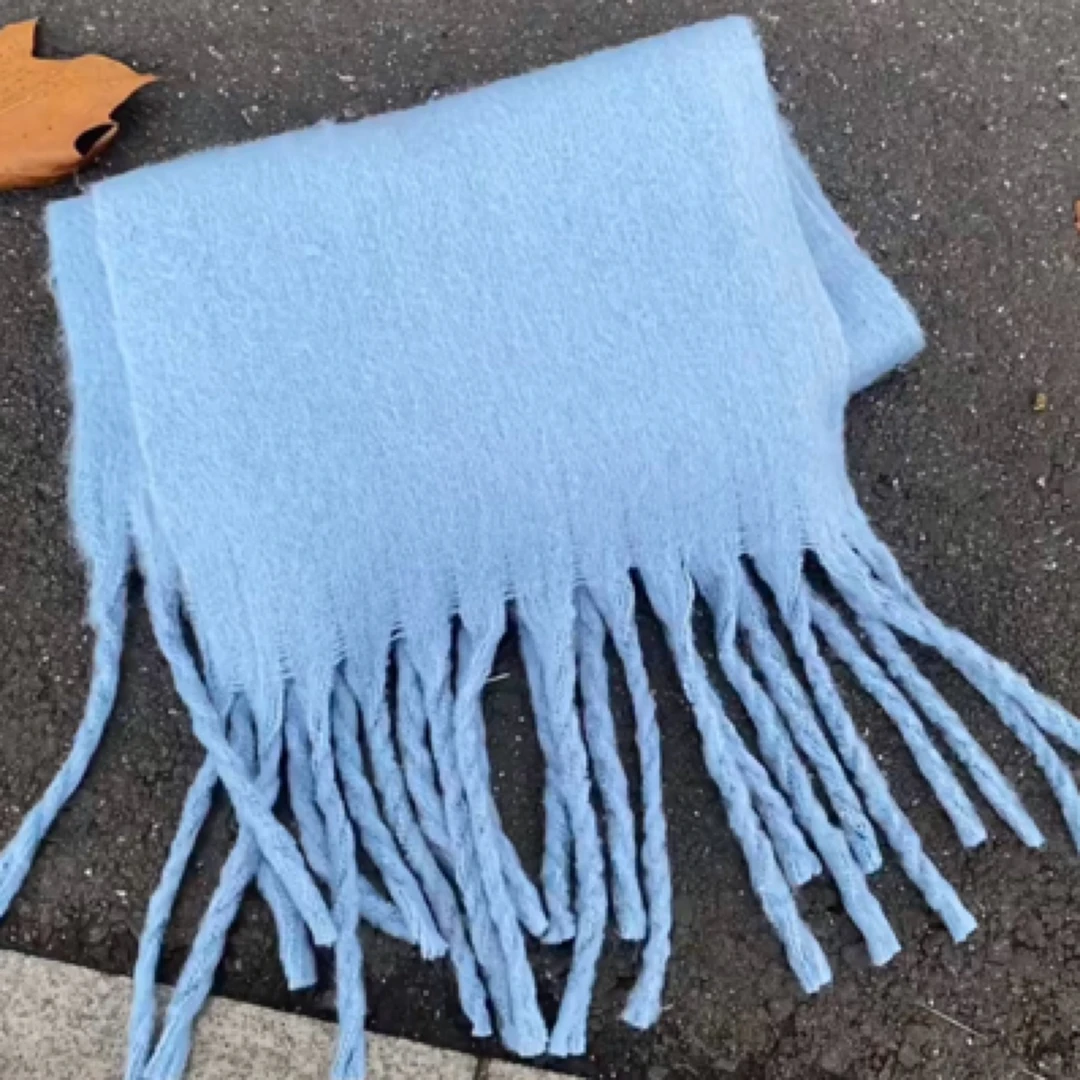 秋冬冬季经典纯色仿羊毛格子围巾男女保暖百搭披肩秋冬季围巾