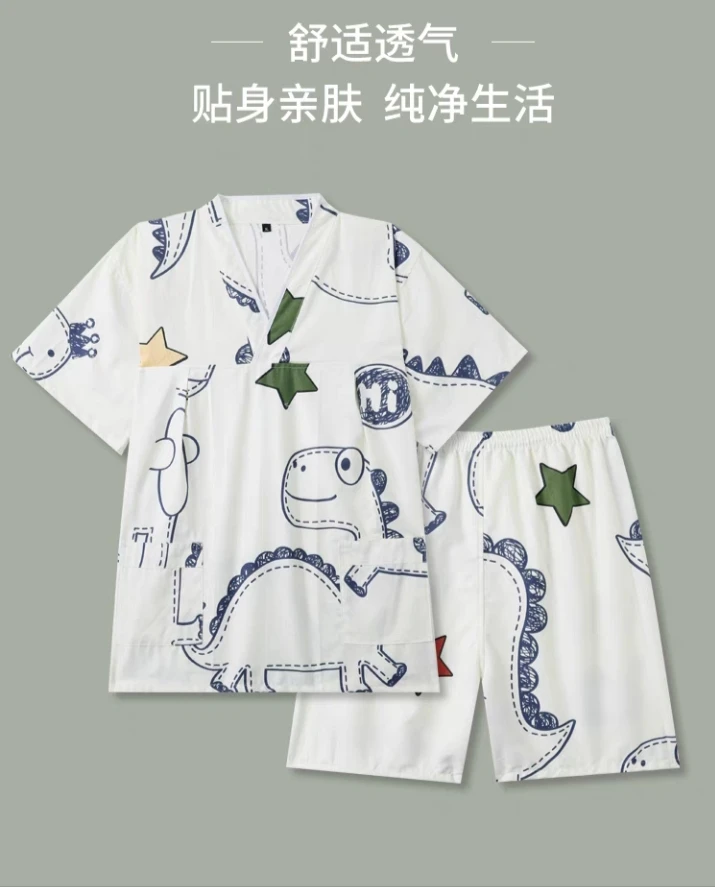 清！吸汗透气汗蒸服100%纯棉女款家居浴服