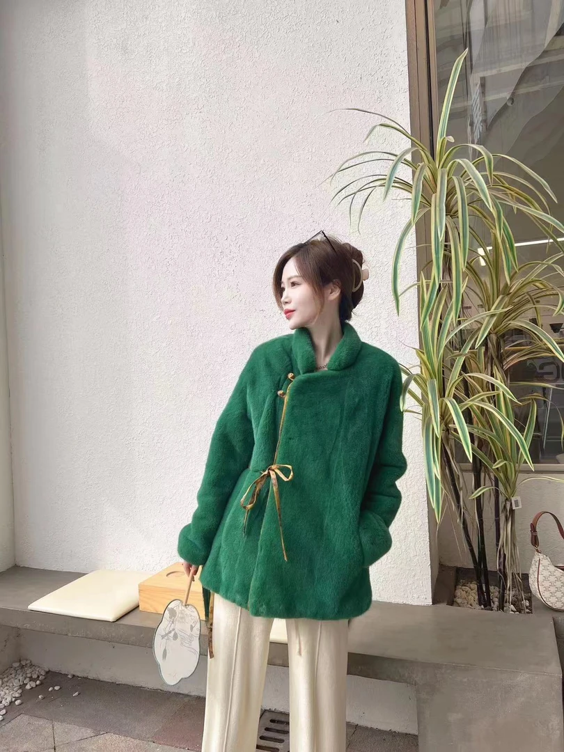 【貂掌柜】H-98 国风盘扣进口整貂外套中长款 2025秋冬时尚轻奢网红