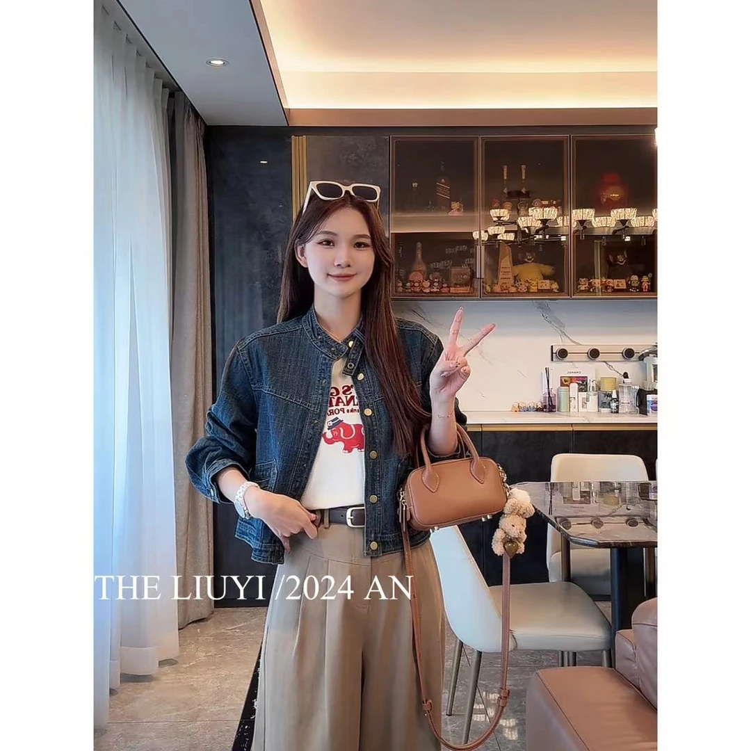 【LIUYI】秋季立领牛仔长袖短款外套48167