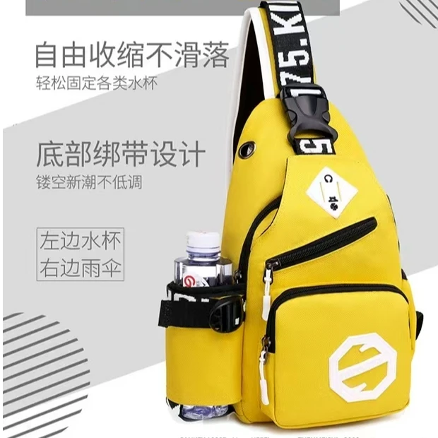 新款女包胸包小包包百搭轻便斜挎包街头潮流户外休闲牛津布帆布包