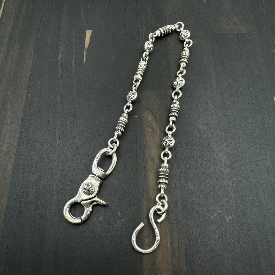 未使用 43cm Chrome Hearts 克罗心 糖果十字花球单龙虾扣裤链