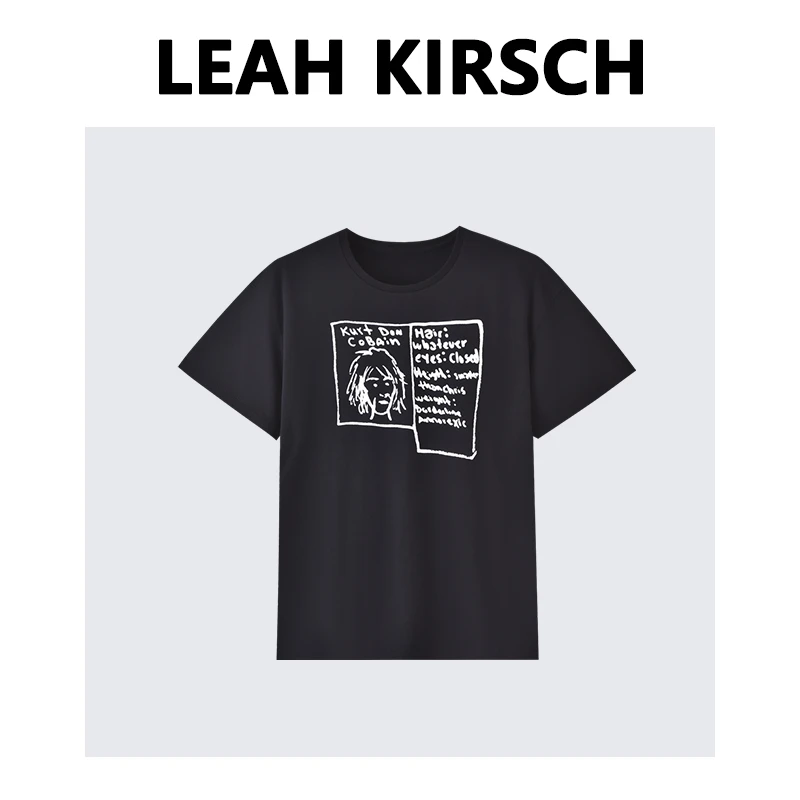 LEAH KIRSCH 纯棉圆领短袖t恤女简约打底衫上衣 D23-1018