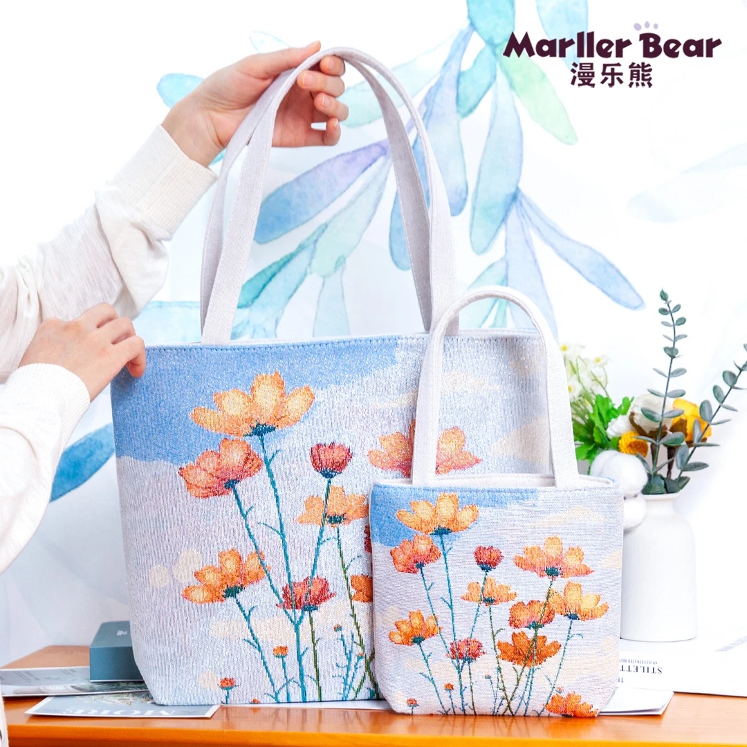新款包包小清新刺绣帆布包单肩包学生手拎帆布袋时尚ins百搭款1