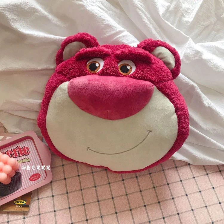 ins少女心卡通草莓熊暖手捂抱枕靠枕居家卧室沙发靠垫女生【萌乐