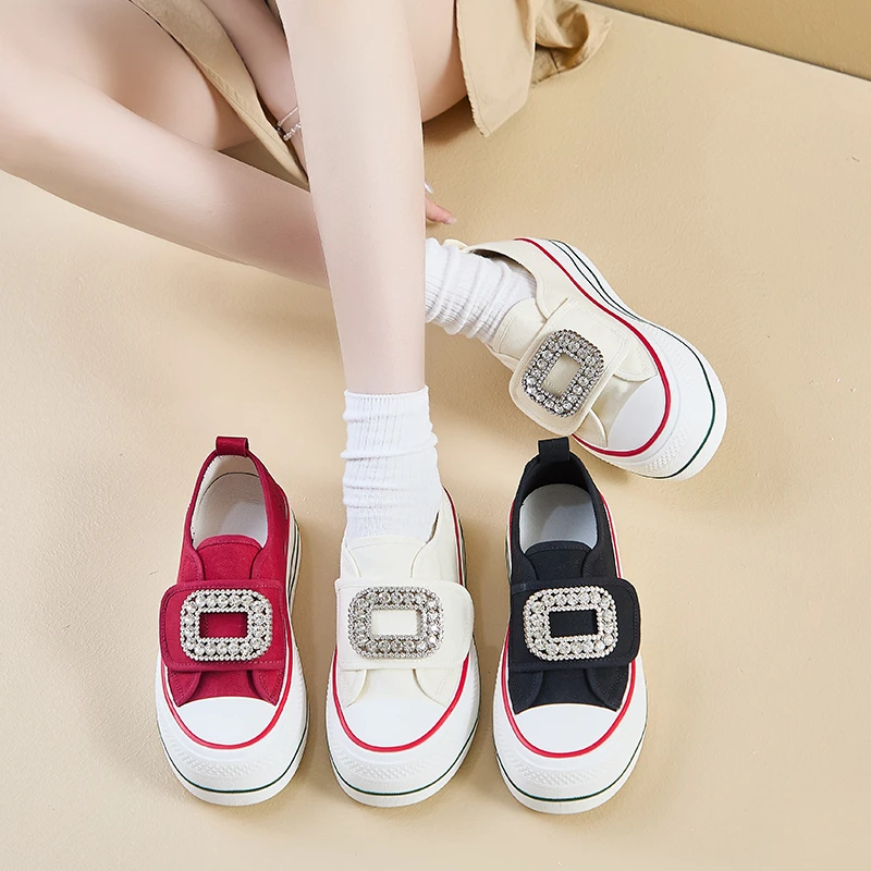 夏季新款帆布鞋厚底增高显瘦运动鞋休闲时尚百搭韩版透气防滑鞋子