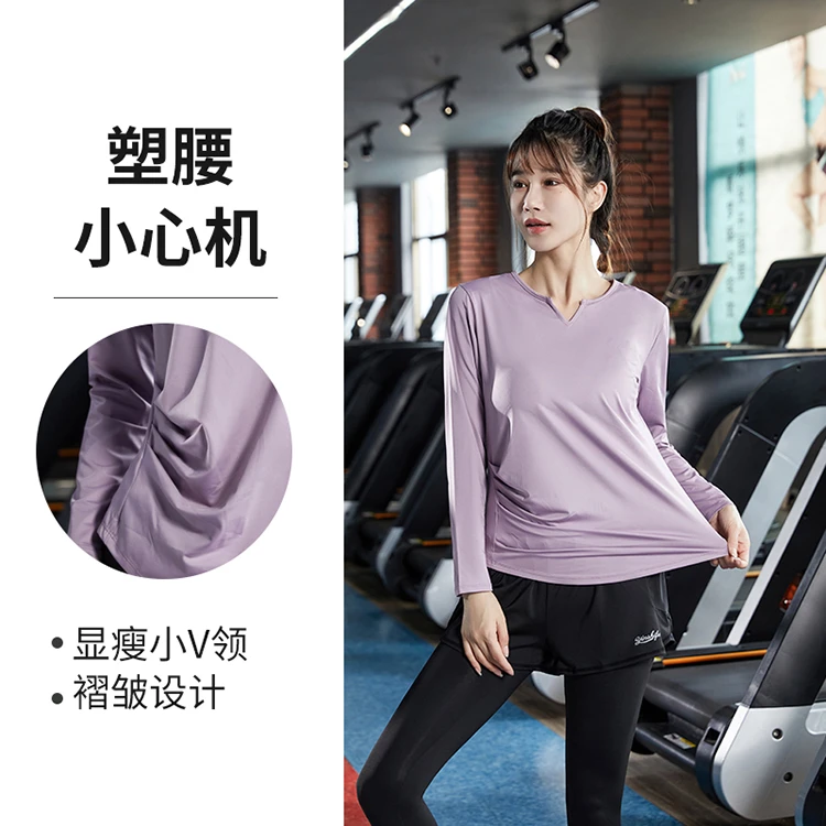 胖人健身显瘦宽松褶皱塑腰秋冬透气时尚大码休闲户外长袖200斤