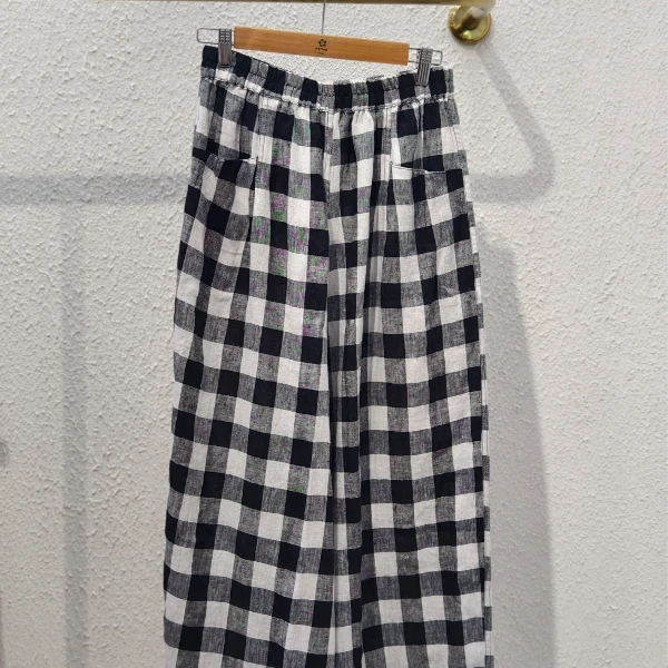 TAYA 泰国直邮 秋冬新款黑白格直筒长裤 TF2042