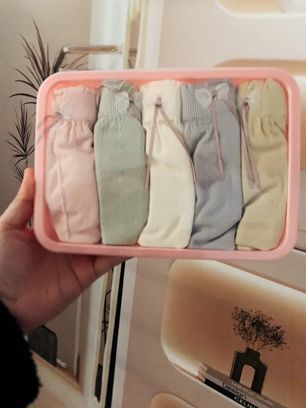 五条装高腰宽边棉质女士短裤