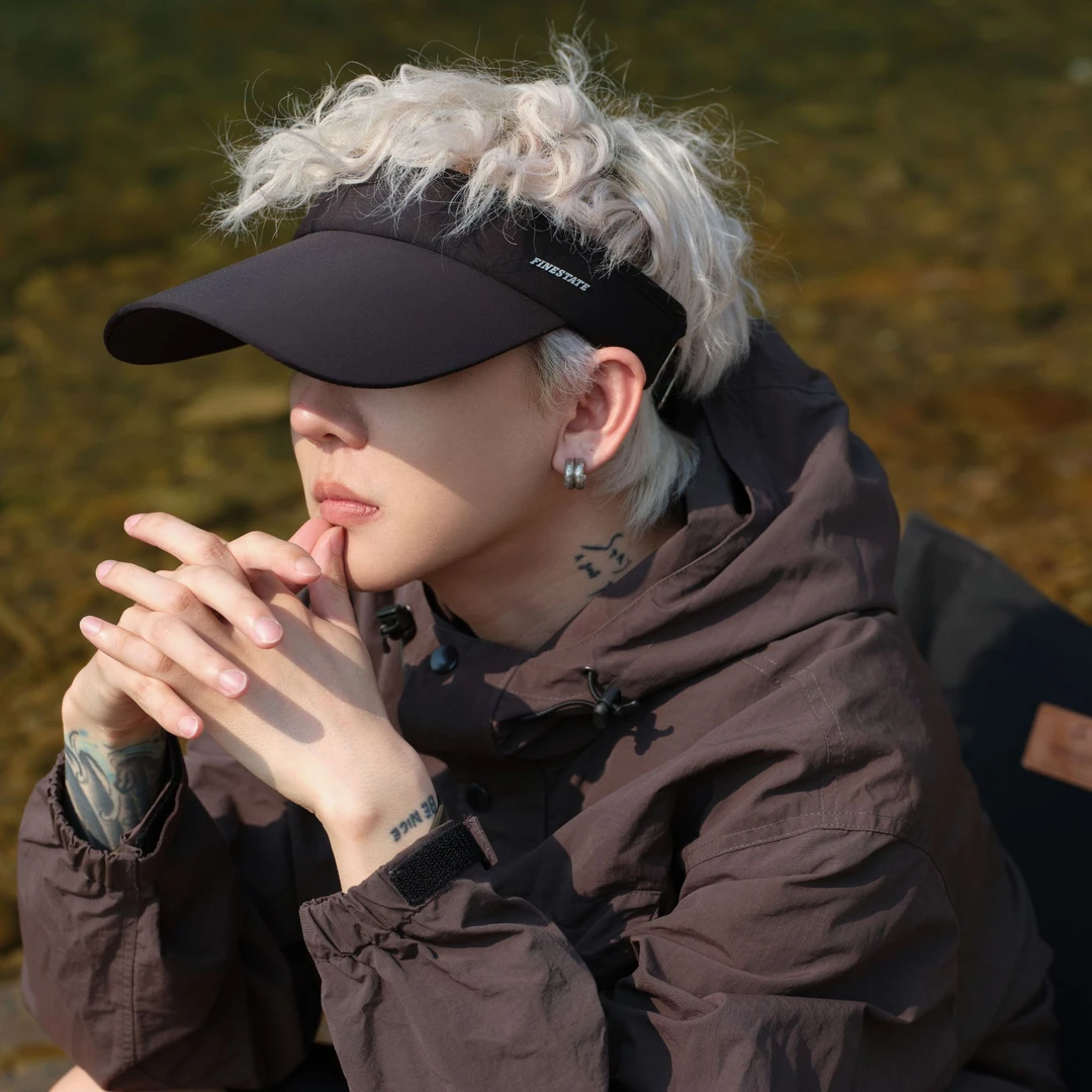 夏季男款大檐空顶遮阳帽男士大头围运动太阳帽鸭舌帽