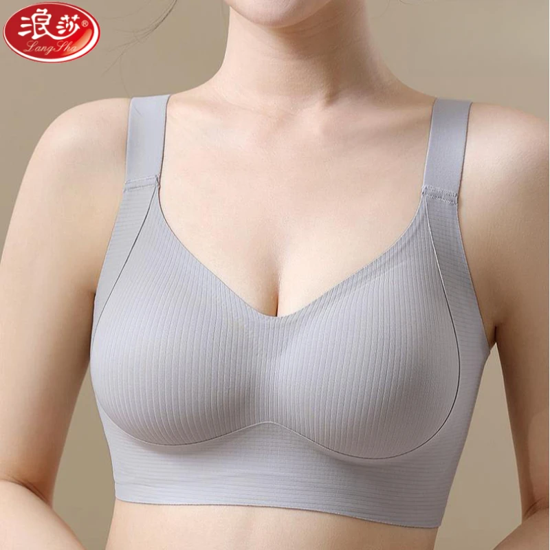 浪莎内衣小胸聚拢薄款透气提拉无痕文胸软支撑美背防下垂夏季文胸