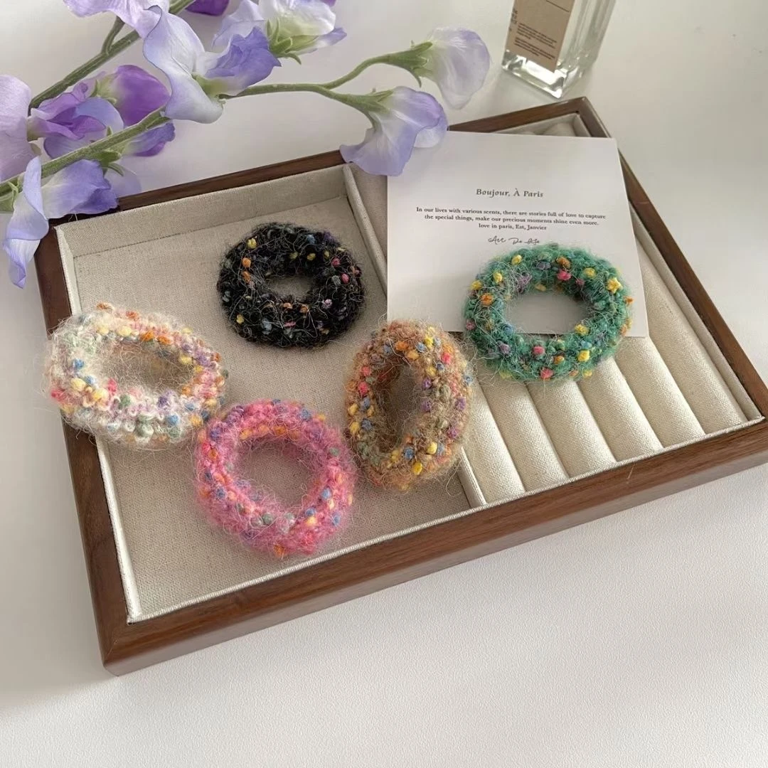 秋冬新品彩色人气发圈发饰日韩凤气质简约扎头皮筋加粗头绳头饰