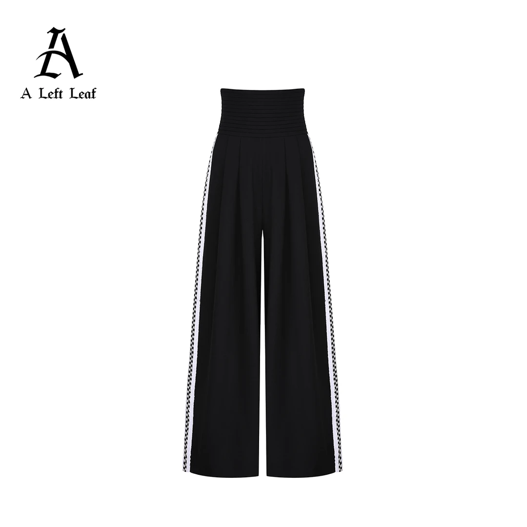 ALeftLeaf 小众设计师亮片显瘦休闲百搭高腰阔腿拖地裤