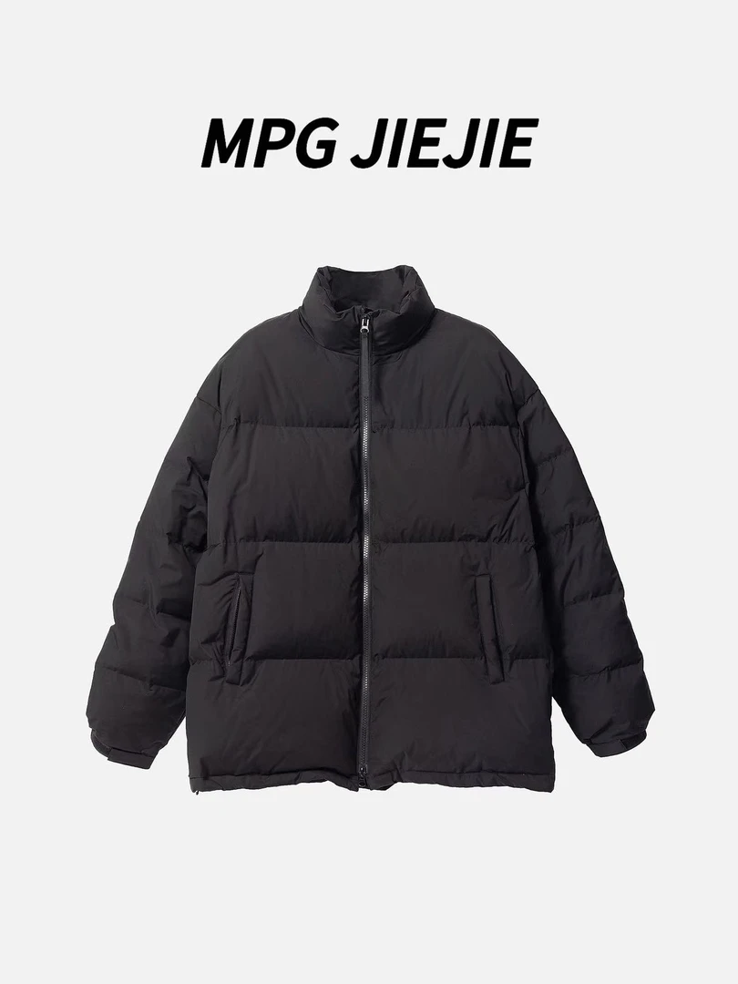 MPG JIEJIE【冬日暖炉】秋冬时尚休闲黑色宽松保暖立领加厚羽绒服