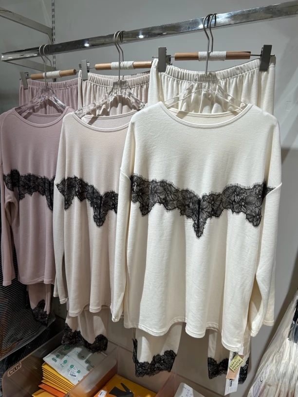 ［套装］8251慵懒风宽松蕾丝女士睡衣