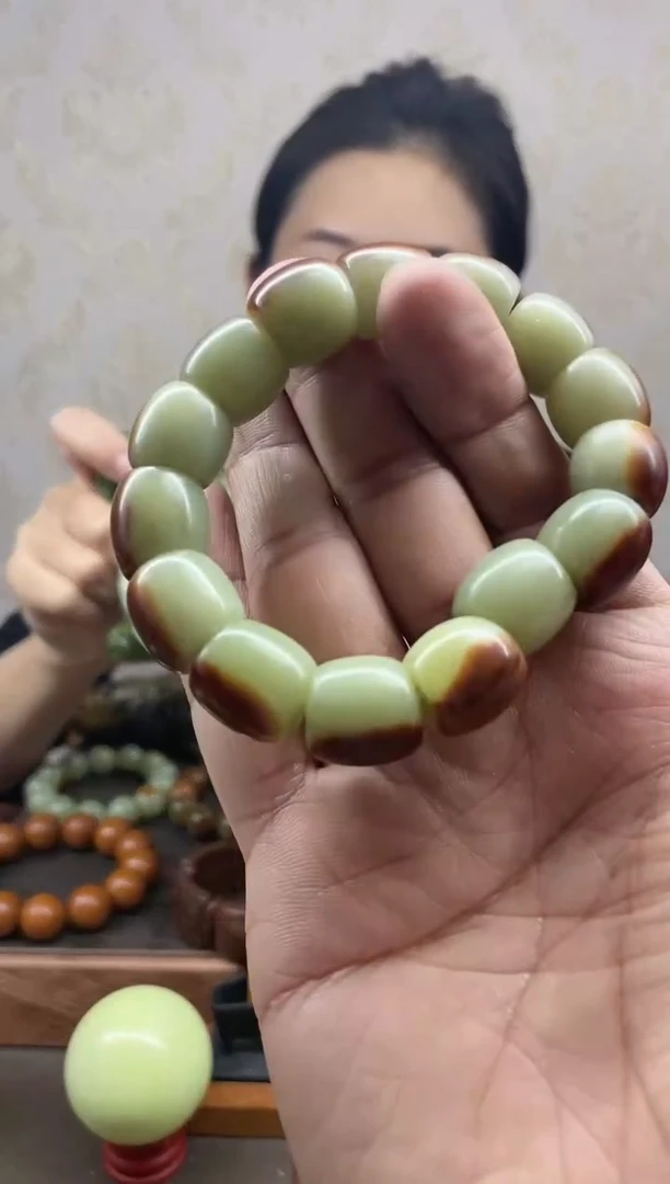【闪购商品】岫岩河磨玉（透闪石质玉）手串未镶嵌15