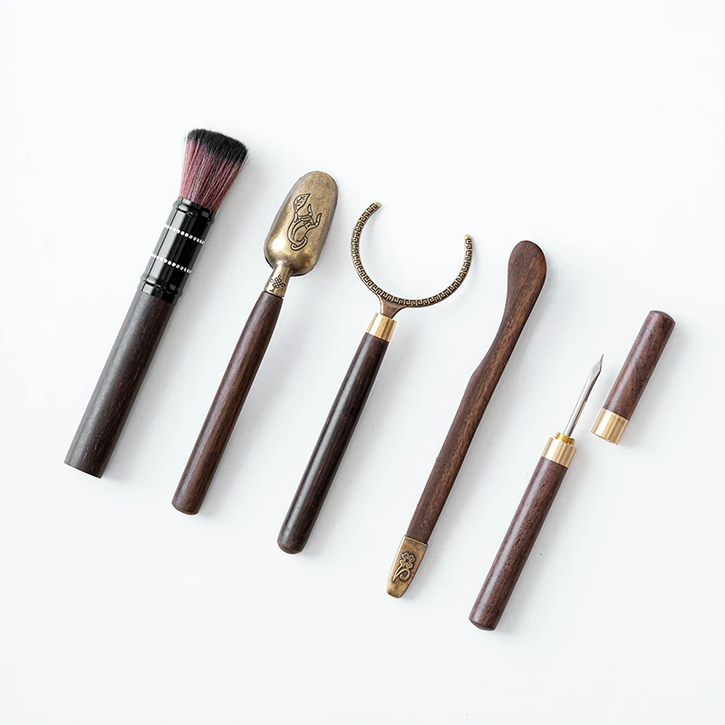 茶道六君子茶具配件喝茶工具茶夹茶叶茶杯镊子养壶笔茶匙勺茶针