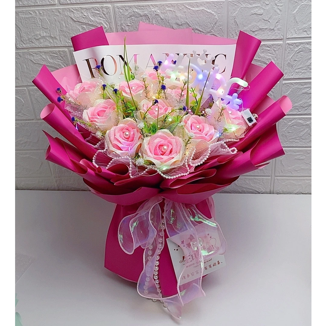 生日礼物成品情人节丝带玫瑰花永生花520母亲节手工定制节日礼物