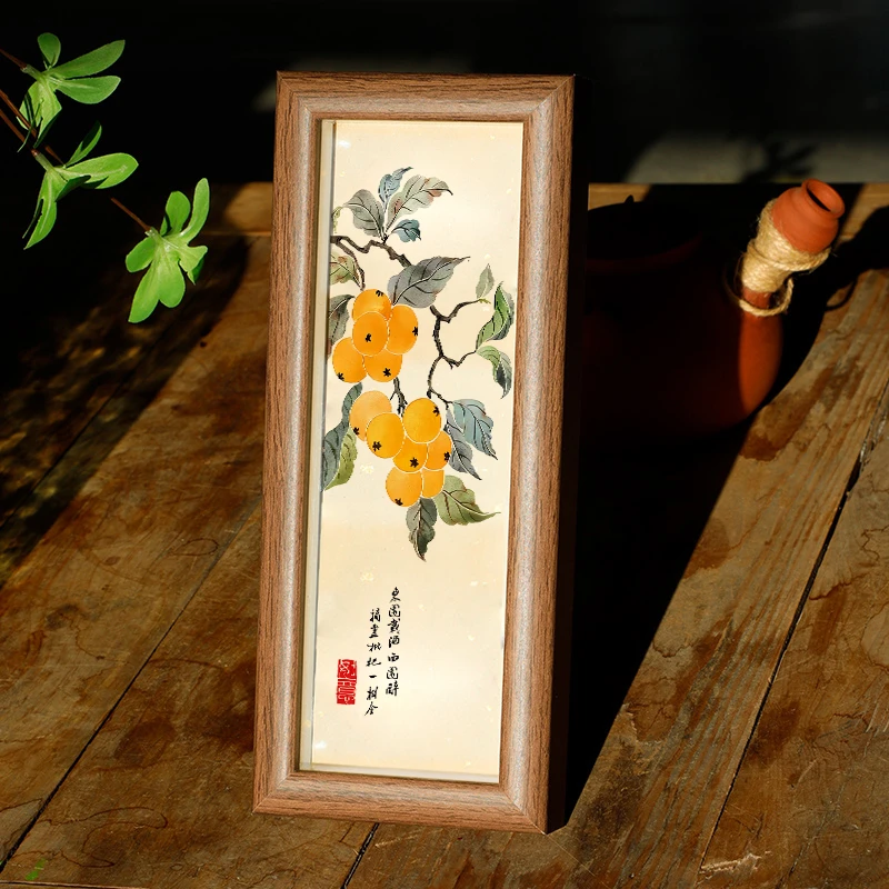 【東围载酒西围醉】长条款书法摆台文艺书法桌面木质玻璃中空相框