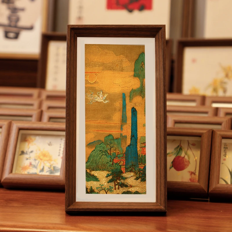 【仙山楼阁图】复刻书法摆台新中式文艺桌面摆件简约相框
