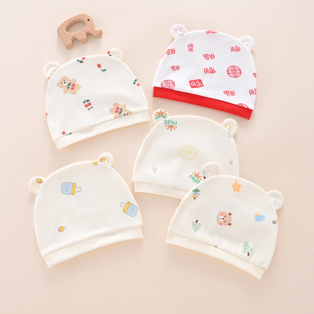 新生儿四季款纯棉胎帽