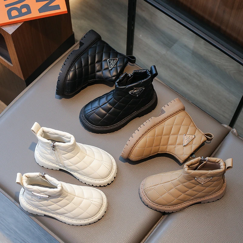 儿童马丁靴男2023秋冬新款时尚英伦风软底宝宝靴子女童短靴洋气潮